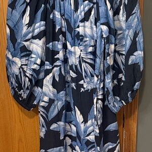 Tommy Bahama Blue and White Island Gauze Dress